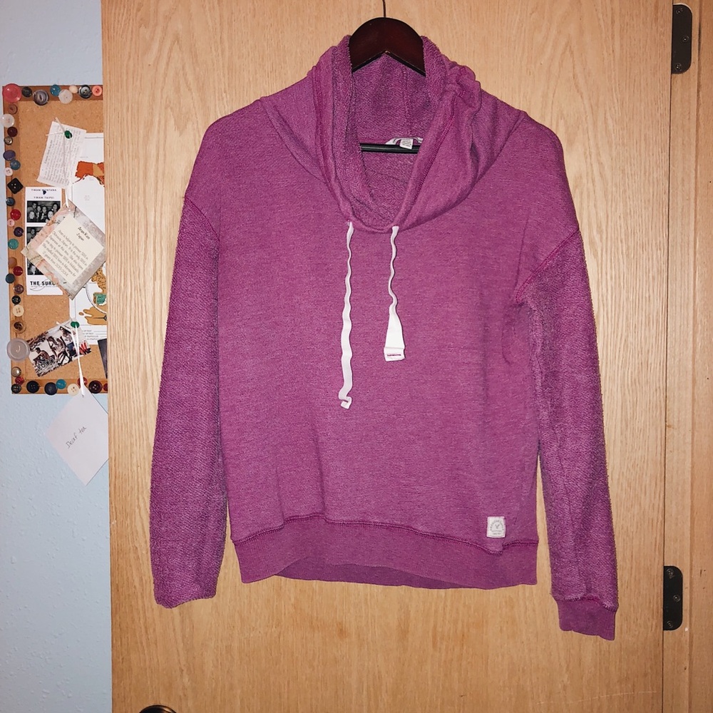 Pink Distressed Slouch Hoodie